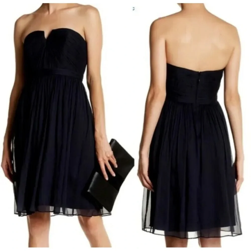J Crew Nadia Dress Size 4 Black Silk Chiffon Weddings & Parties Womens NWT